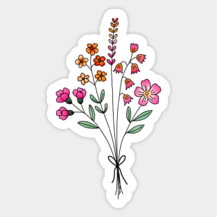 Subtle lesbian flower bouquet Sticker